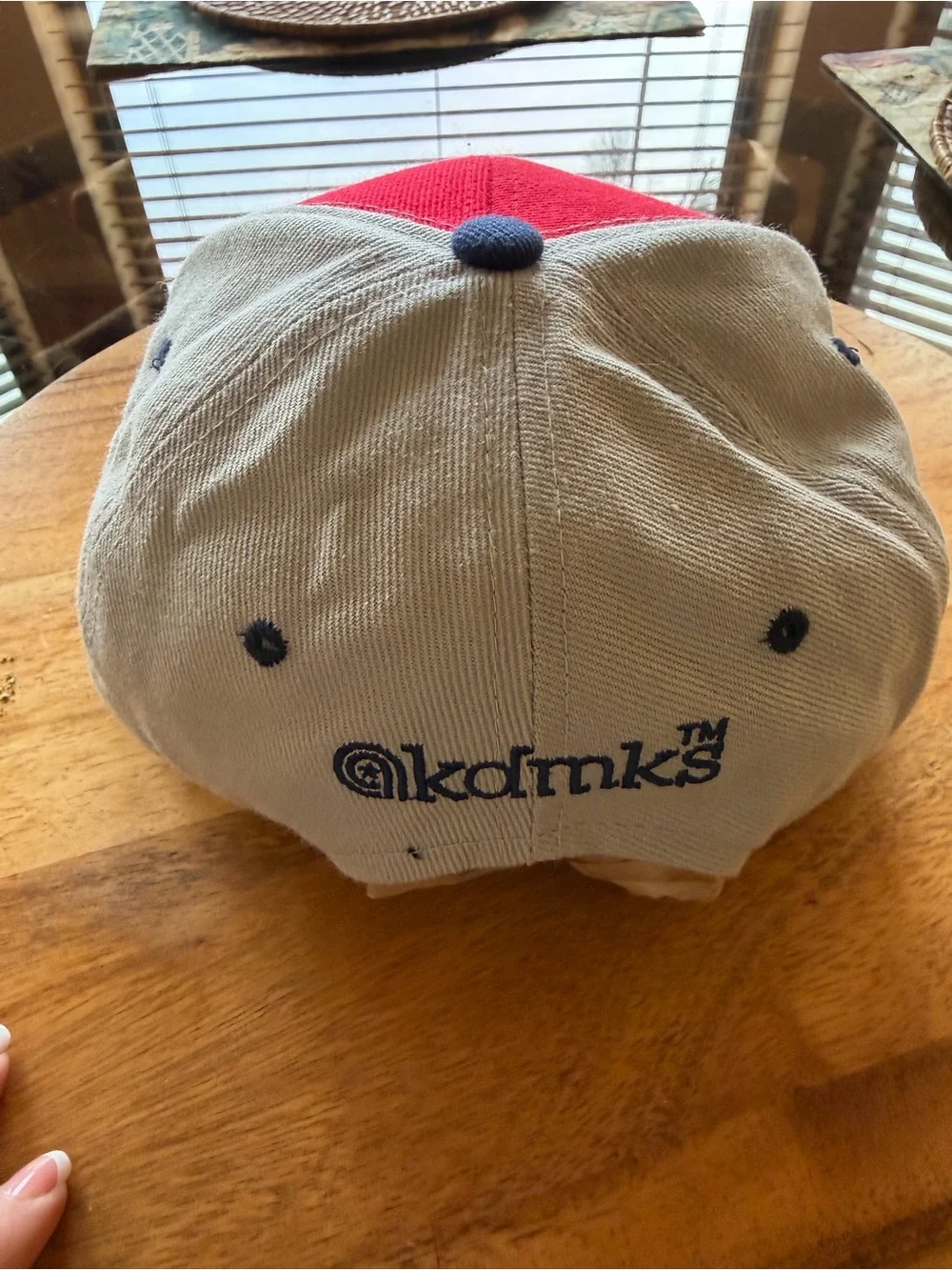 Akedemik Red and Navy Adult Baseball Cap with Grey Crown  Cap One Sz
